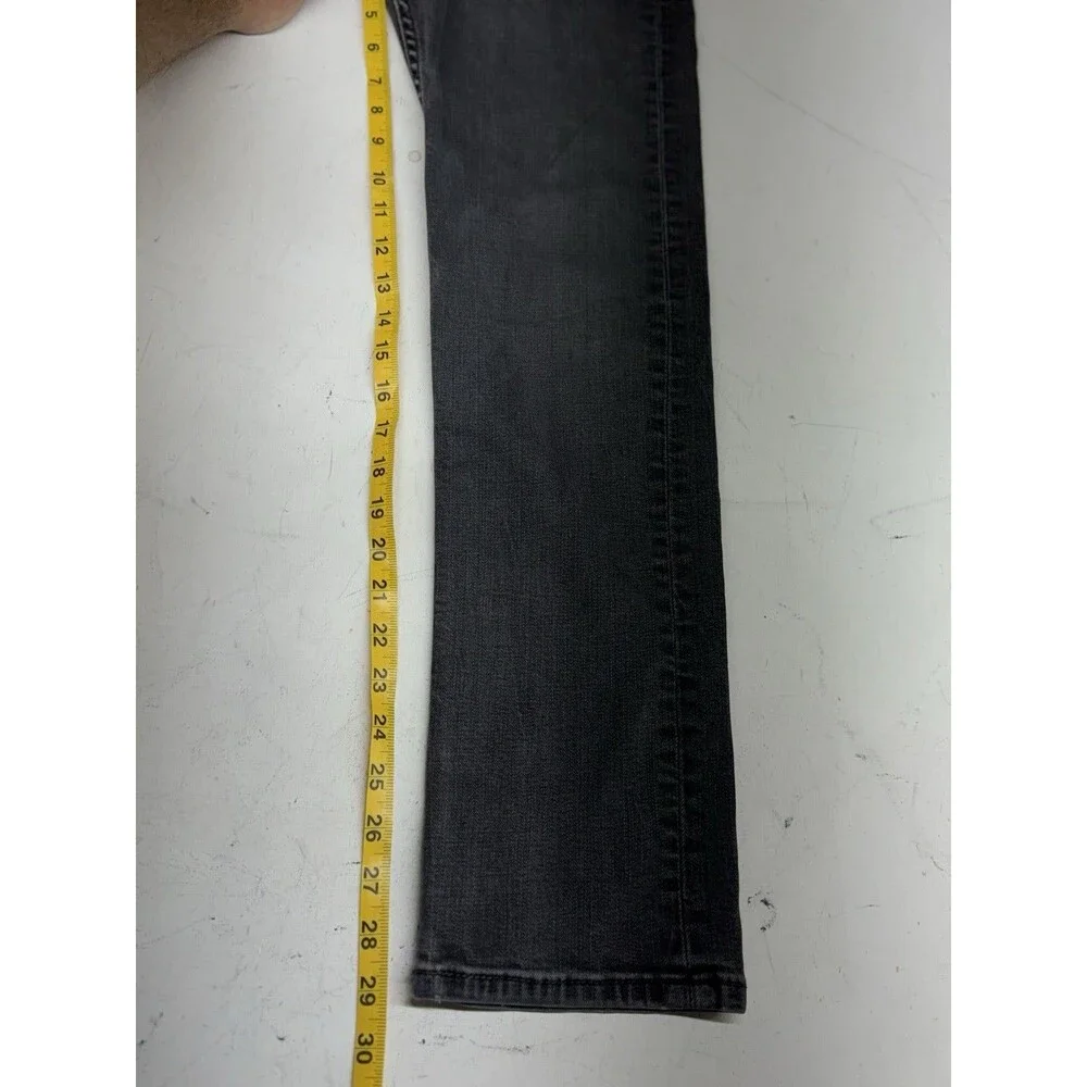 Levi's 513 Slim Straight Fit Jeans Black Denim Stretch Measures Men’s 30x29